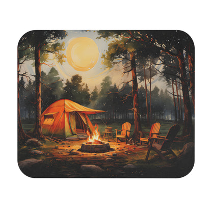 Camping Under the Stars Mouse Pad, Campfire Adventure Design, Hiker Camping Mouse Pad
