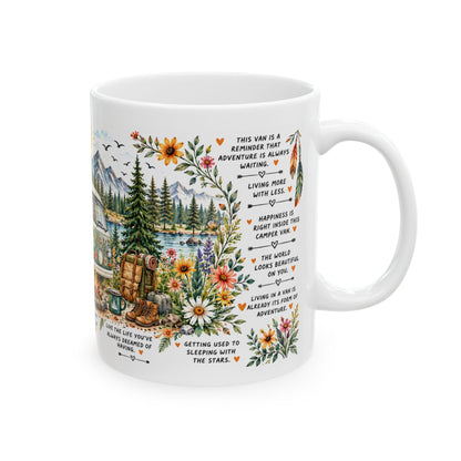 Van Life Is the Best Life Boho Camping Mug, Camper Van Adventure Mug