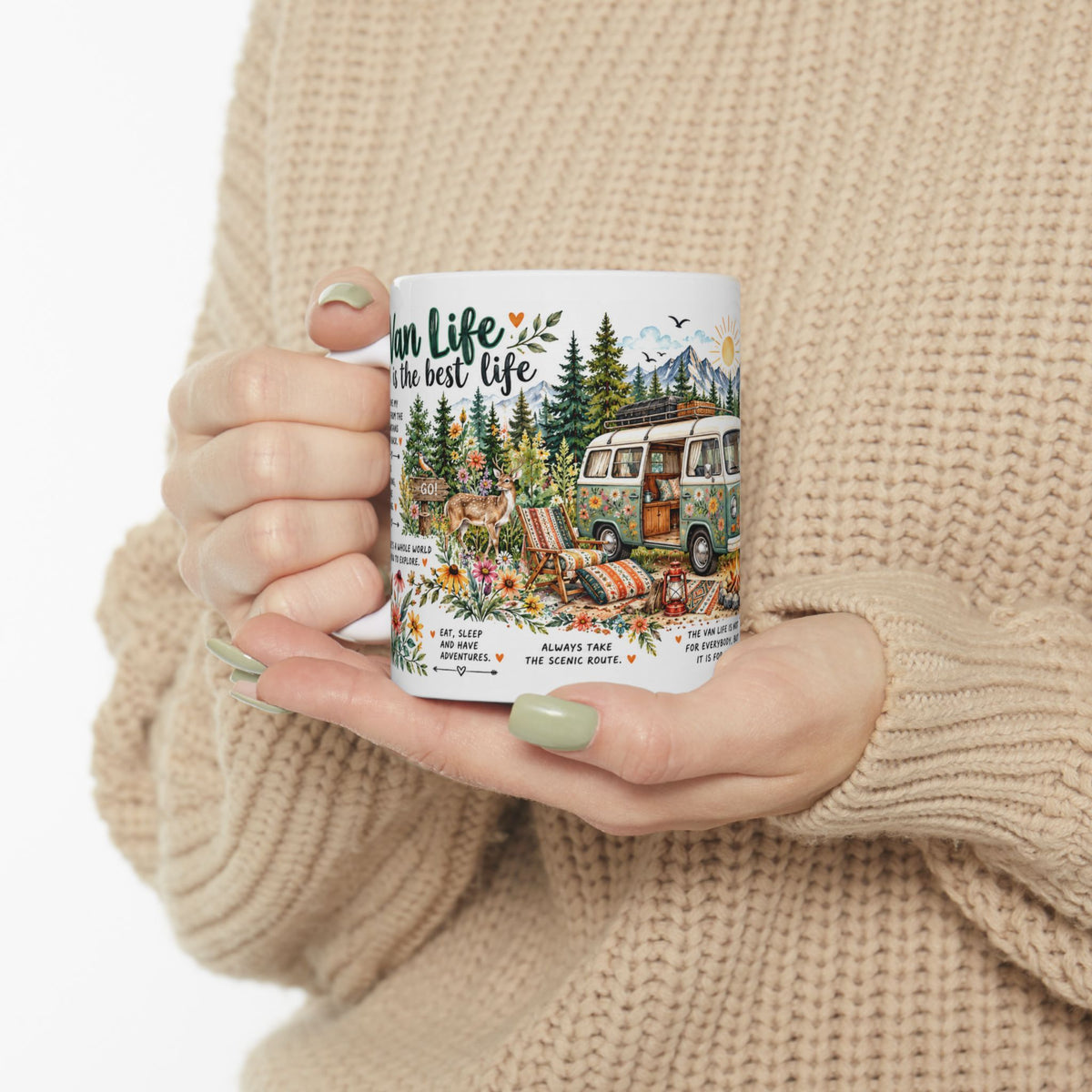 Van Life Is the Best Life Boho Camping Mug, Camper Van Adventure Mug