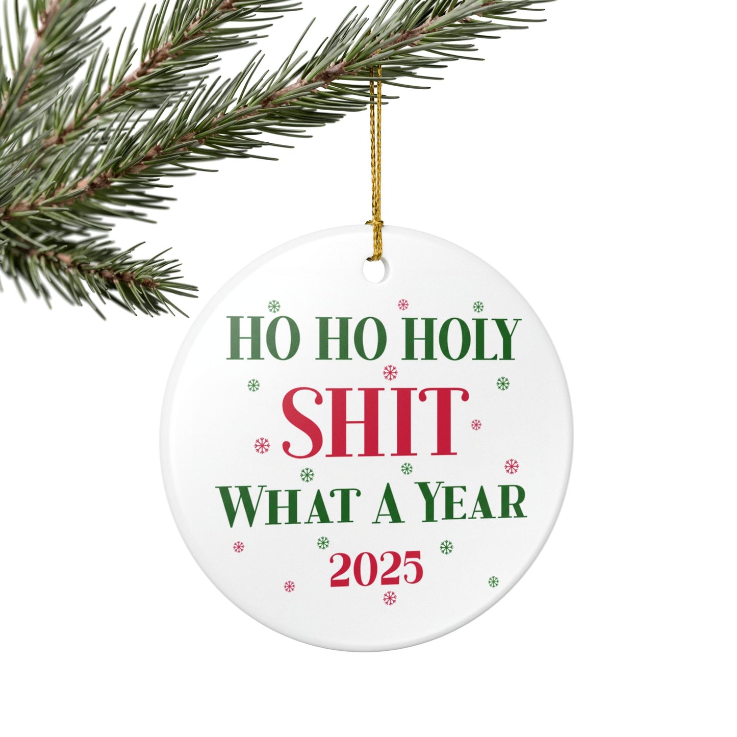 Ho Ho Holy Sh*t What a Year 2025 Ornament, Funny Christmas Gift