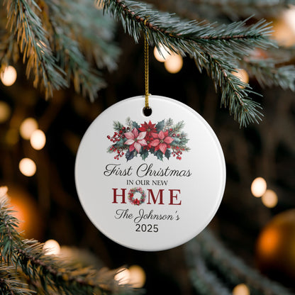 Personalized First Home Christmas Ornament, Gift for New Homeowners, Family Keepsake