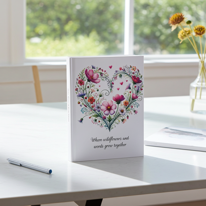 Wildflower Floral Heart Journal, Blooming Botanical Notebook