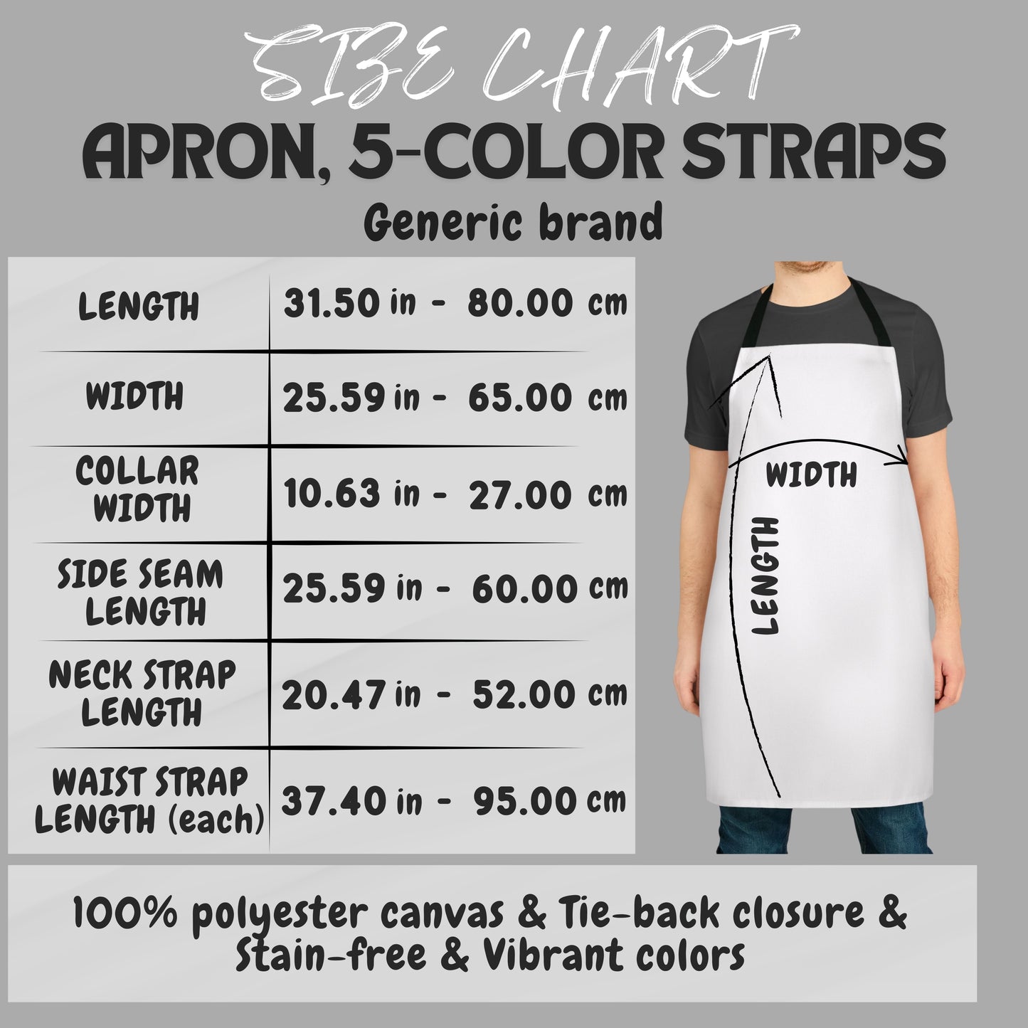 Apron Size Chart