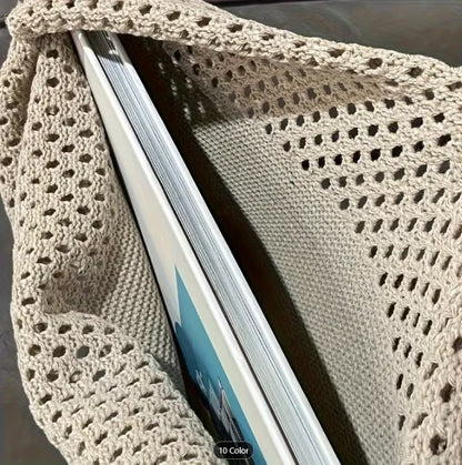 Retro Boho Crochet Bag, Woven Shoulder Bag
