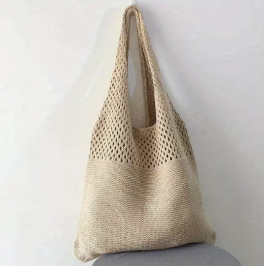 Retro Boho Crochet Bag, Woven Shoulder Bag