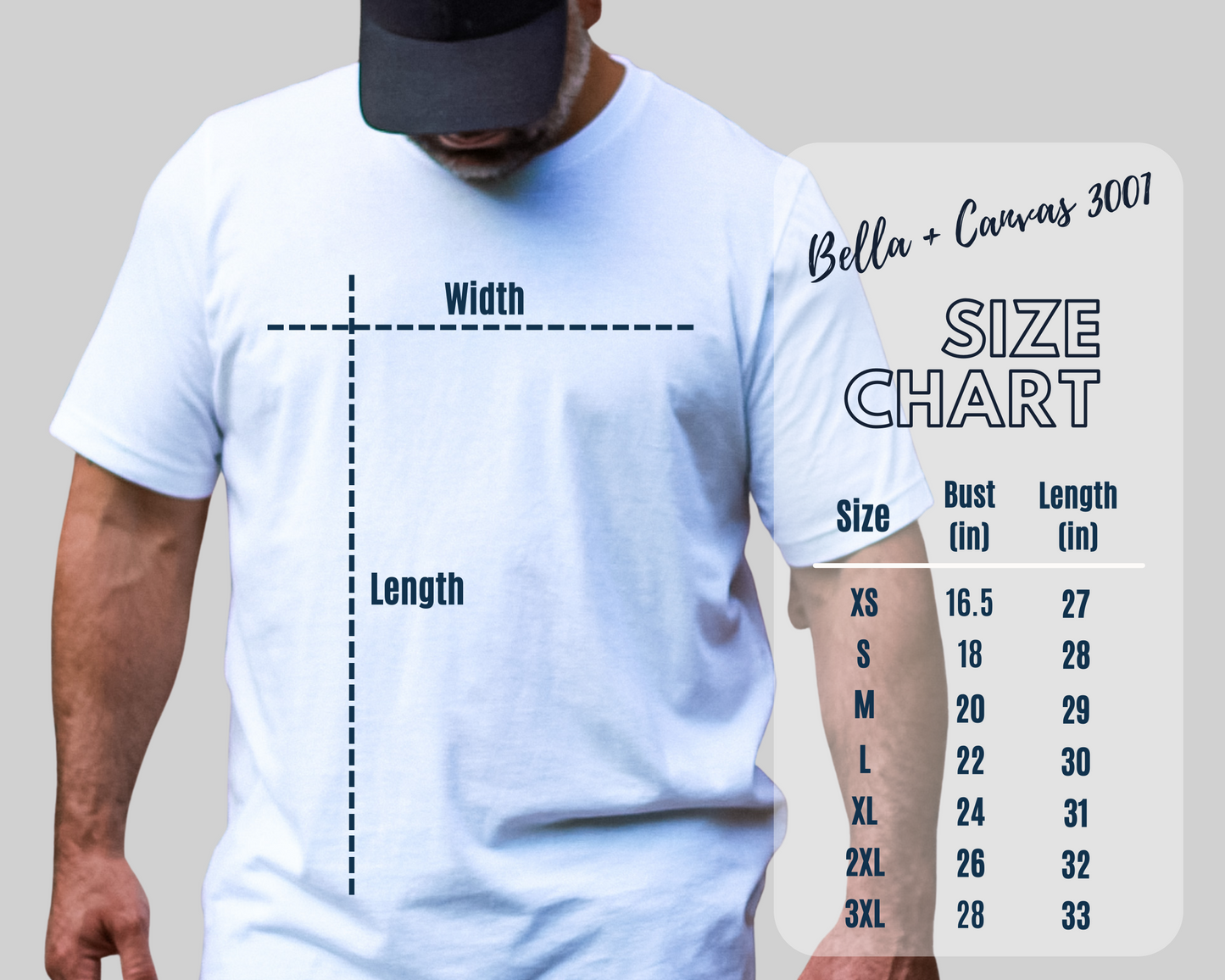Bella Canvas Size Chart