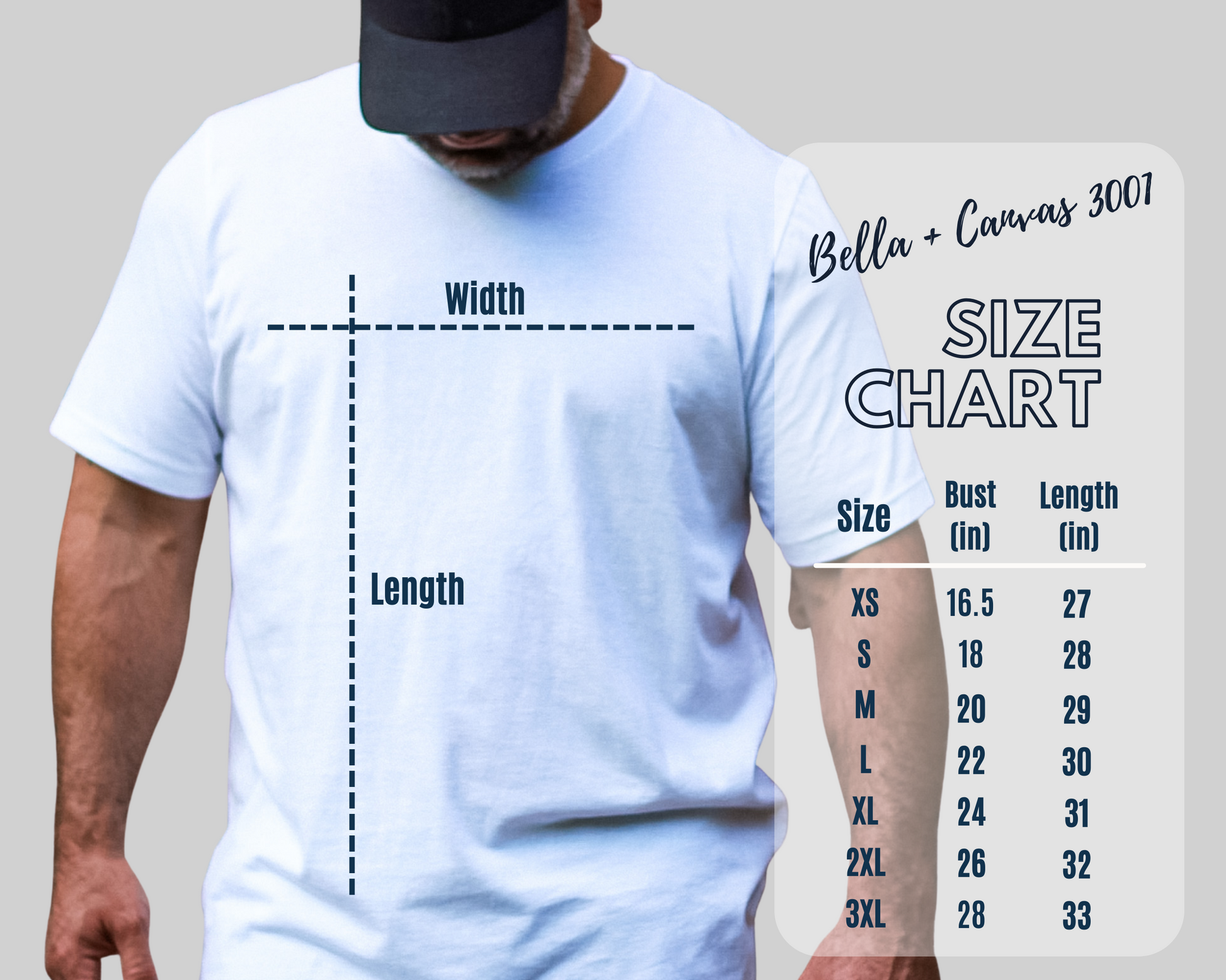 Bella Canvas Size Chart