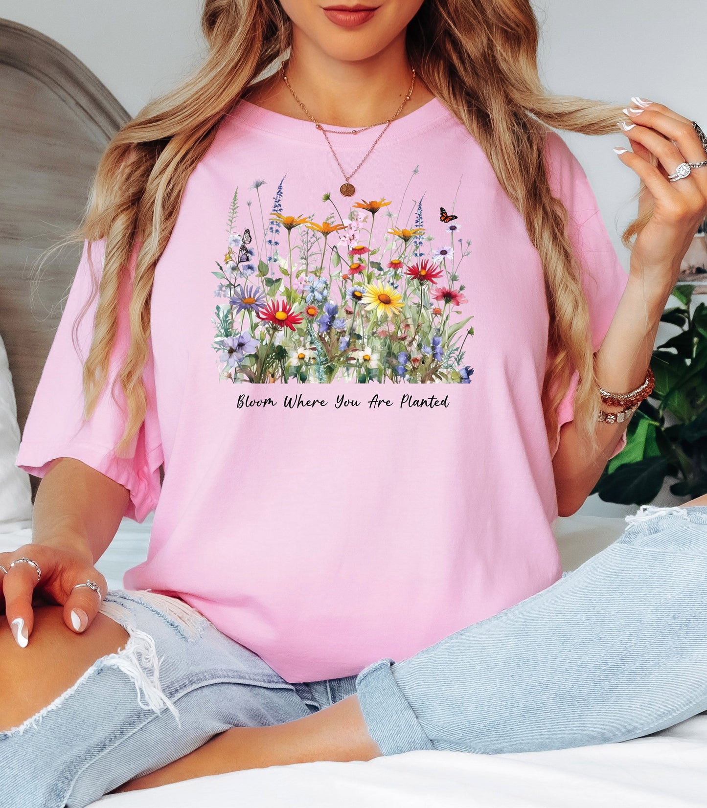 Bloom Where You Are Planted Wildflower T-Shirt, Nature Lovers Tee