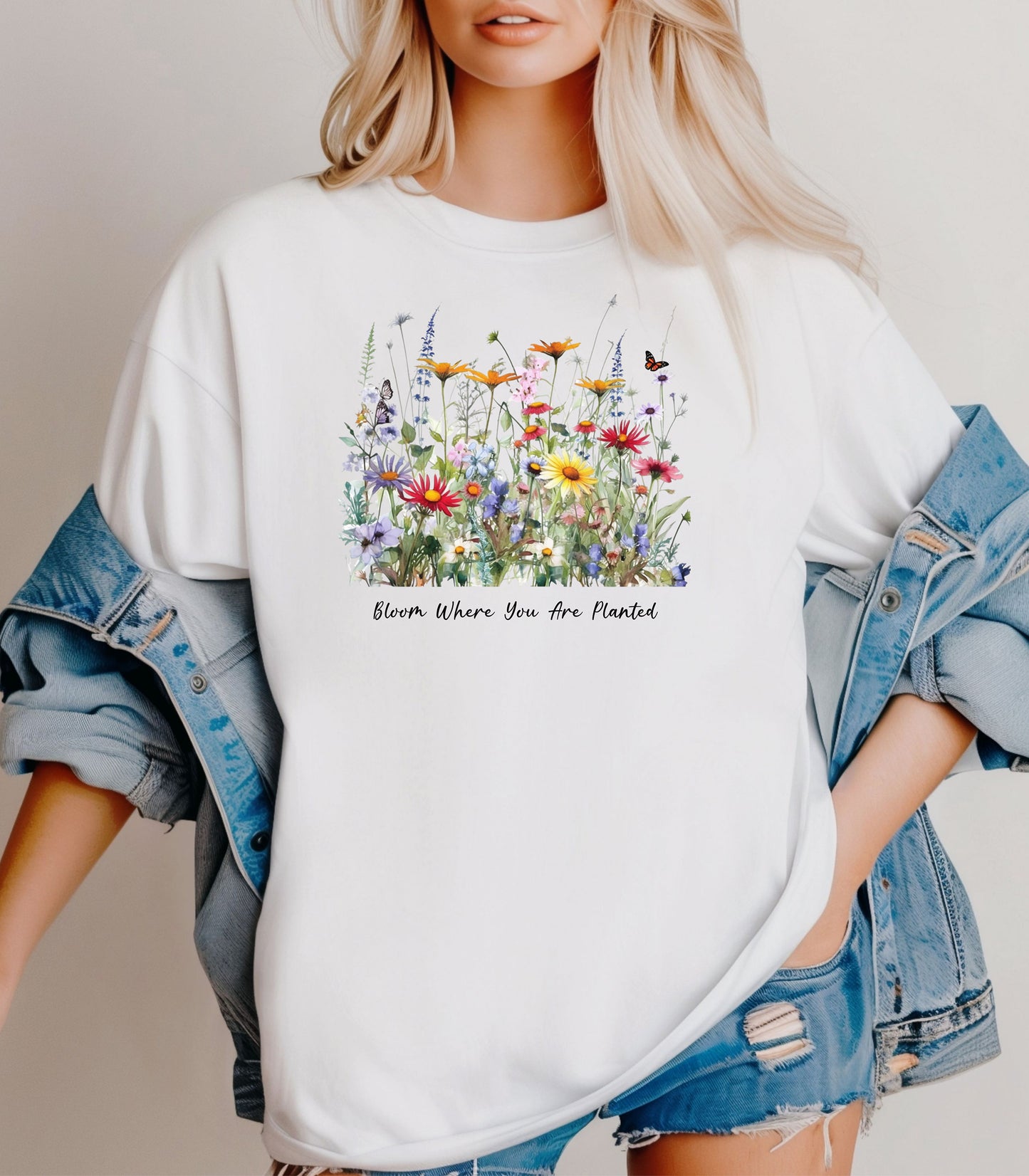 Bloom Where You Are Planted Wildflower T-Shirt, Nature Lovers Tee