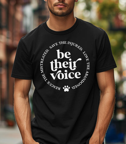 Be Their Voice T-Shirt, Animal Rescue Apparel, Conscious Clothing, Gift for Animal Lovers, Pet Adoption Tee