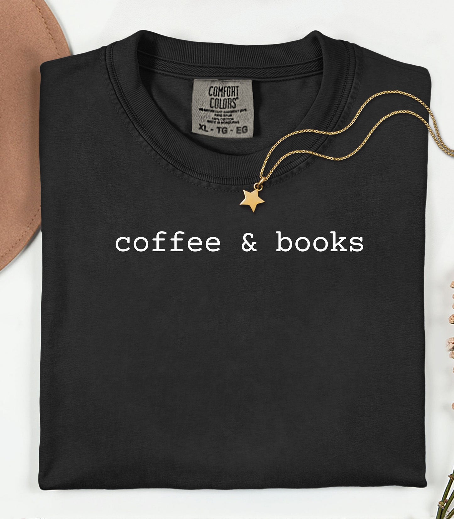 Coffee & Books T-Shirt, Cozy Graphic Tee for Book Lovers and Coffee Fans