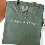 Coffee & Books T-Shirt, Cozy Graphic Tee for Book Lovers and Coffee Fans