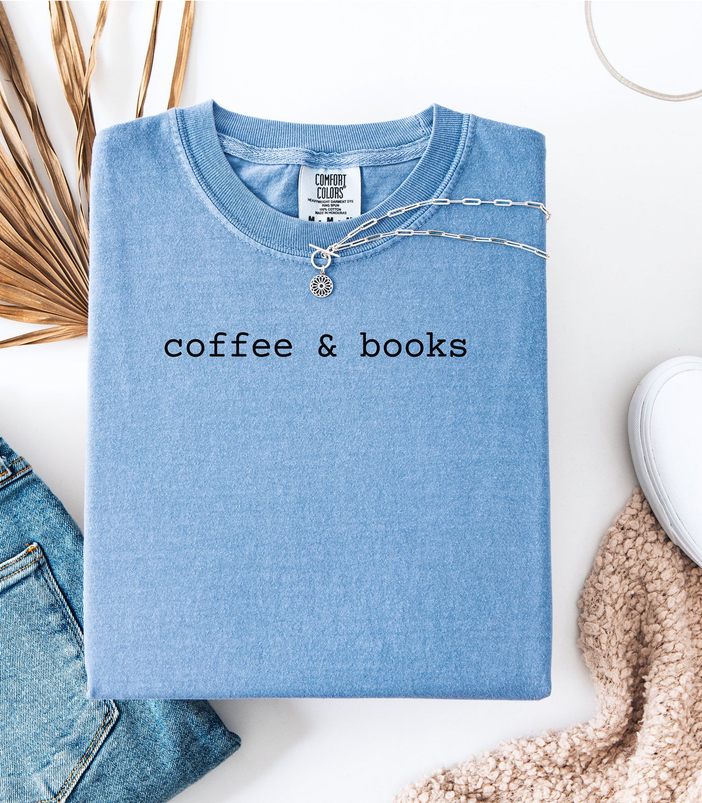 Coffee & Books T-Shirt, Cozy Graphic Tee for Book Lovers and Coffee Fans
