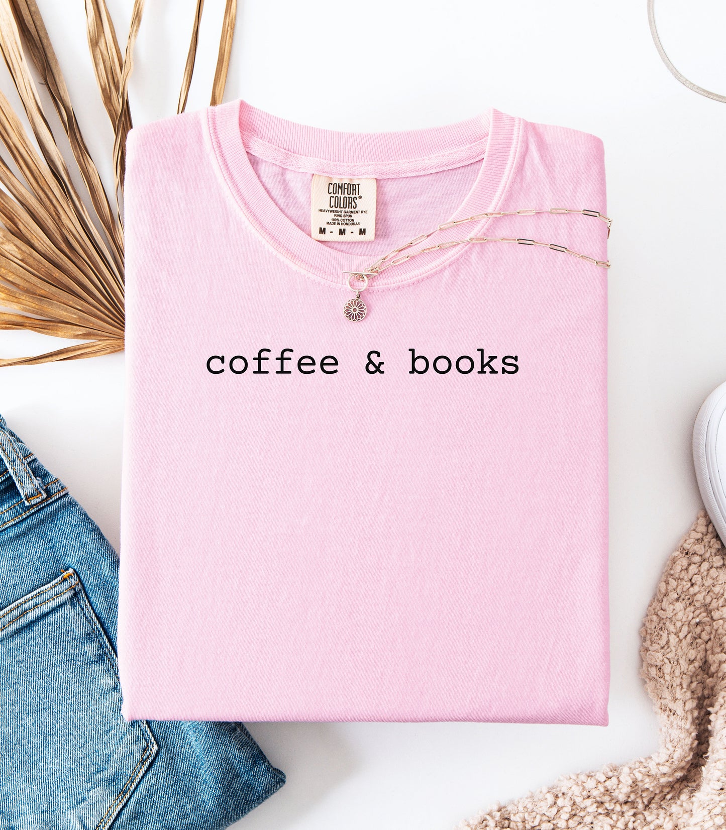 Coffee & Books T-Shirt, Cozy Graphic Tee for Book Lovers and Coffee Fans