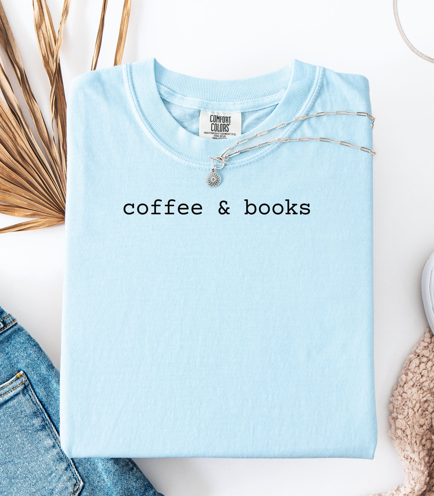 Coffee & Books T-Shirt, Cozy Graphic Tee for Book Lovers and Coffee Fans