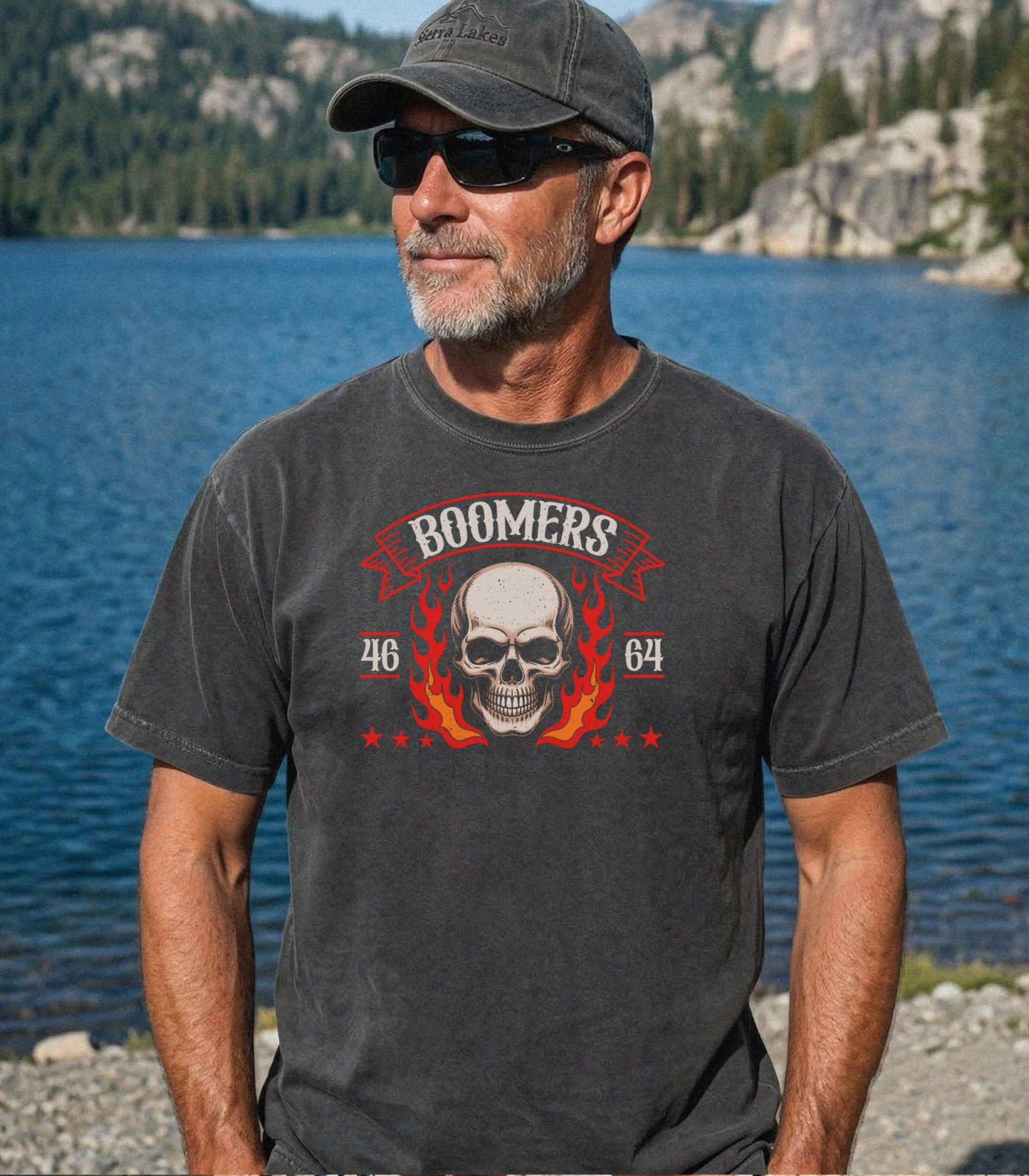 Boomer 1946 to 1964 Flaming Skull Vintage T-Shirt