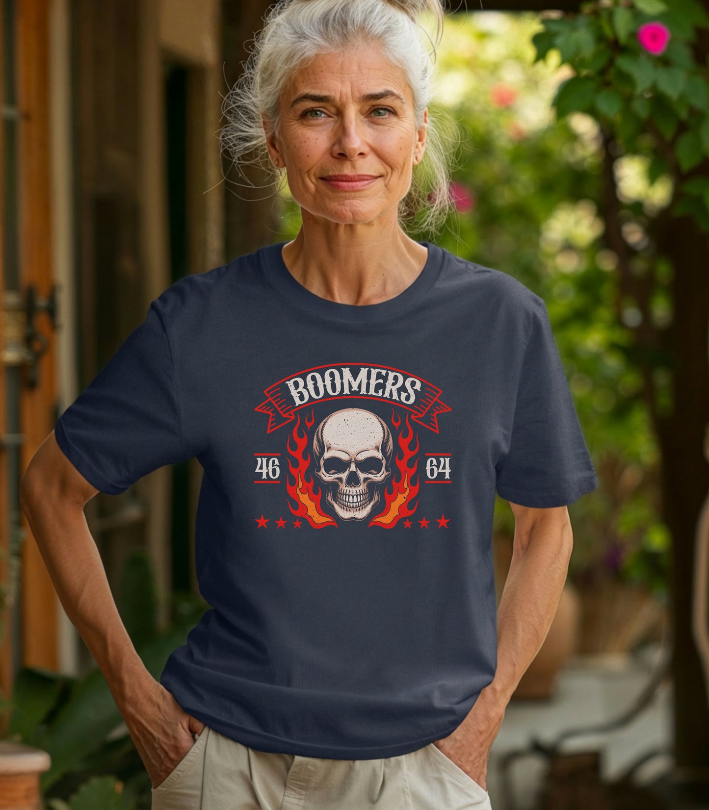 Boomer 1946 to 1964 Flaming Skull Vintage T-Shirt