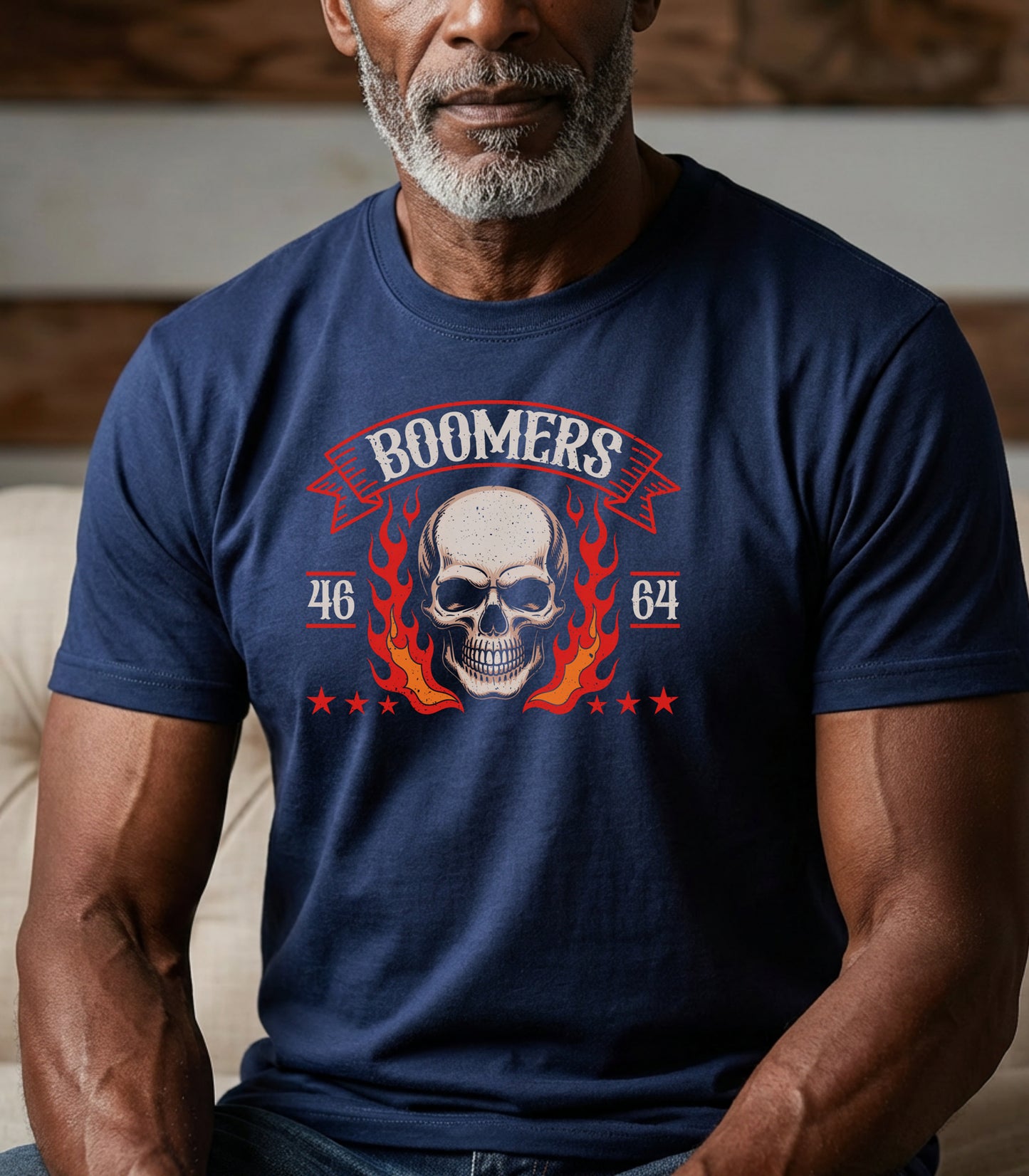 Boomer 1946 to 1964 Flaming Skull Vintage T-Shirt