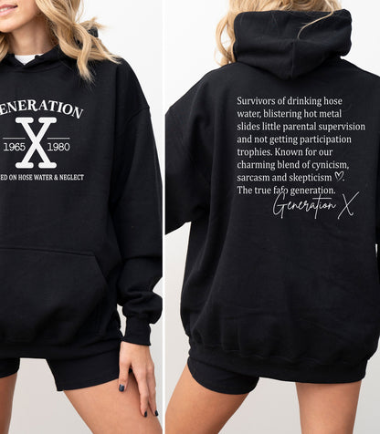 Gen X Vintage Front & Back Graphic Hoodie – Raised Tough