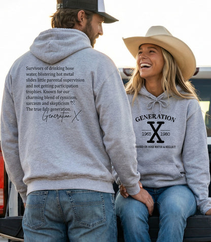 Gen X Vintage Front & Back Graphic Hoodie – Raised Tough