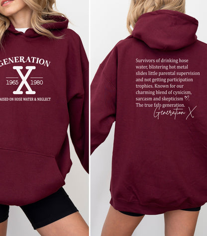 Gen X Vintage Front & Back Graphic Hoodie – Raised Tough