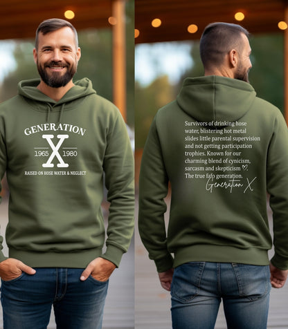 Gen X Vintage Front & Back Graphic Hoodie – Raised Tough