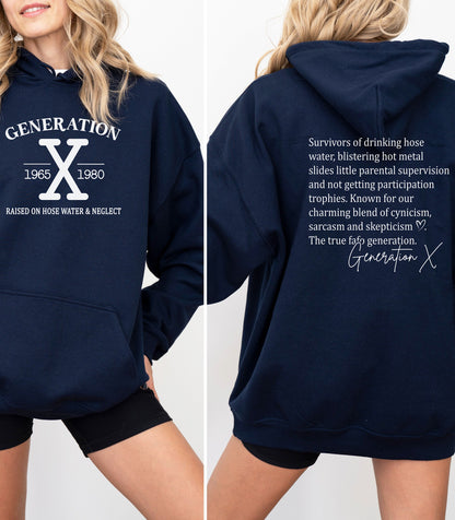 Gen X Vintage Front & Back Graphic Hoodie – Raised Tough