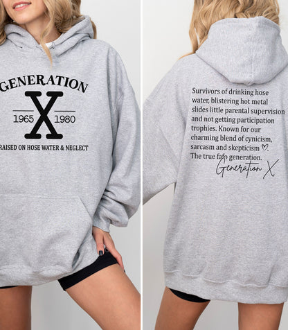 Gen X Vintage Front & Back Graphic Hoodie – Raised Tough