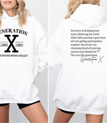 Gen X Vintage Front & Back Graphic Hoodie – Raised Tough