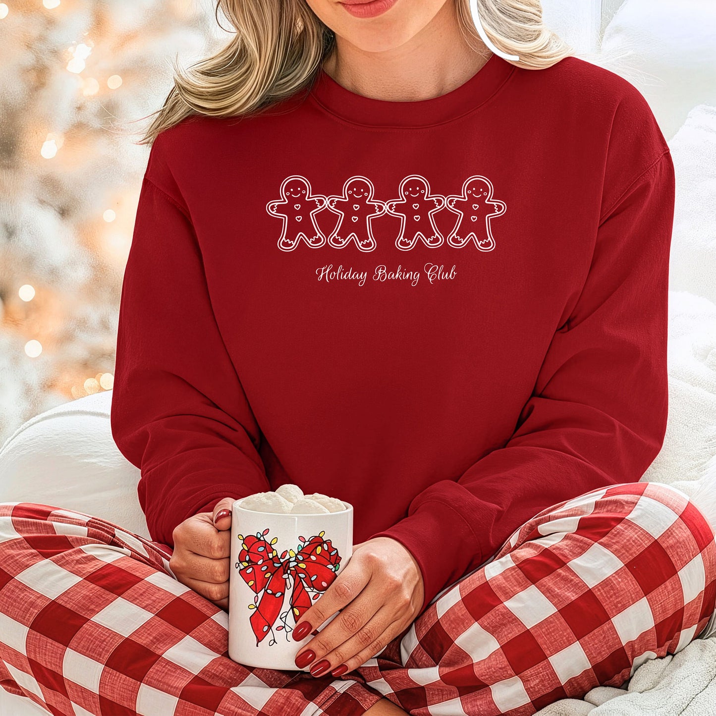 Holiday Baking Club Sweatshirt, Gingerbread Cookie Design, Family Baking Shirt