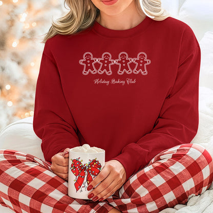 Holiday Baking Club Sweatshirt, Gingerbread Cookie Design, Family Baking Shirt