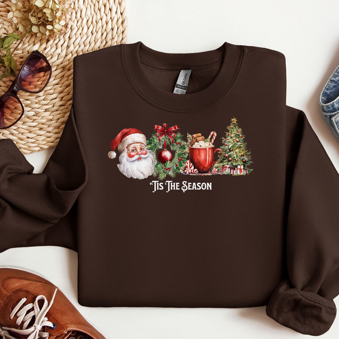 Tis The Season Sweatshirt, Holiday Gift, Spirit of Christmas Sweatshirt, Santa Apparel