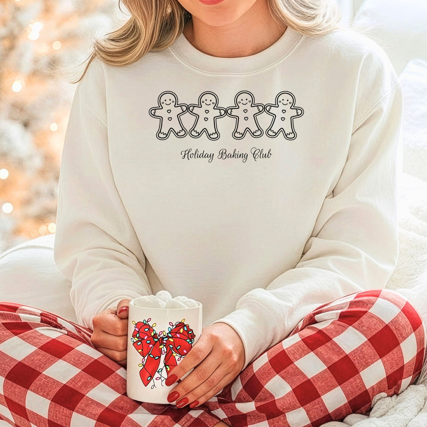 Holiday Baking Club Sweatshirt, Gingerbread Cookie Design, Family Baking Shirt