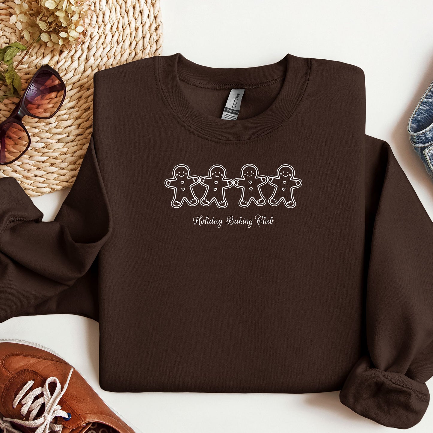 Holiday Baking Club Sweatshirt, Gingerbread Cookie Design, Family Baking Shirt
