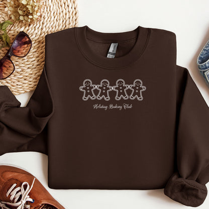 Holiday Baking Club Sweatshirt, Gingerbread Cookie Design, Family Baking Shirt