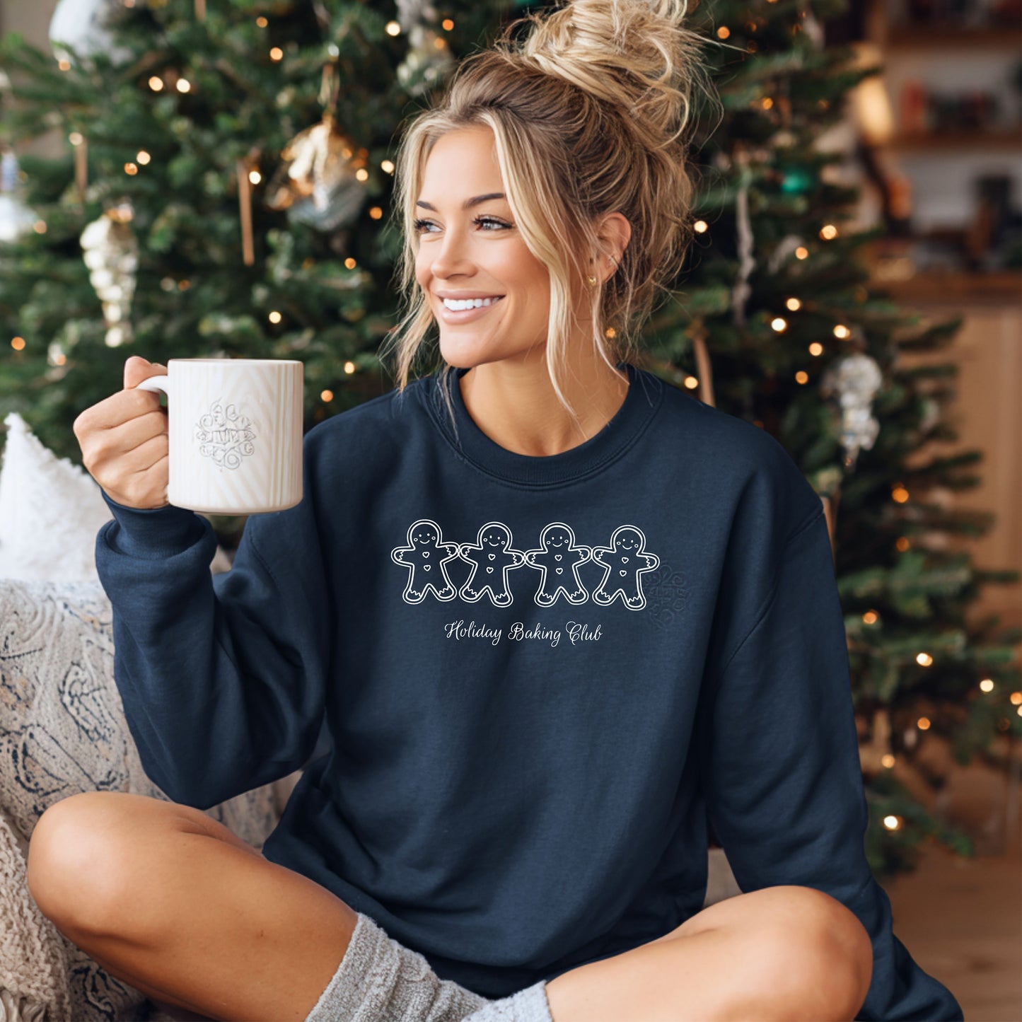 Holiday Baking Club Sweatshirt, Gingerbread Cookie Design, Family Baking Shirt