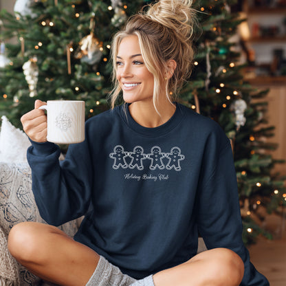 Holiday Baking Club Sweatshirt, Gingerbread Cookie Design, Family Baking Shirt