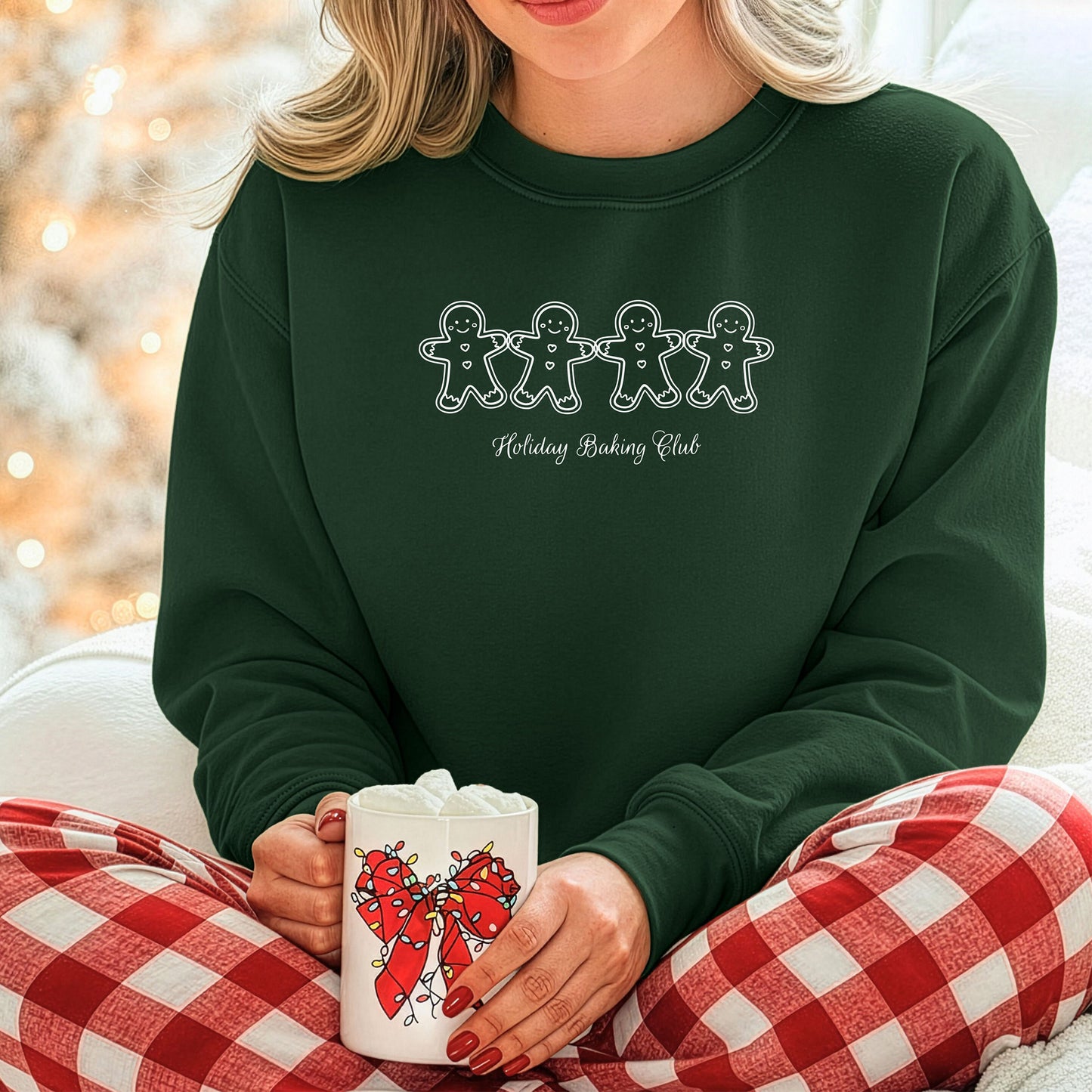 Holiday Baking Club Sweatshirt, Gingerbread Cookie Design, Family Baking Shirt