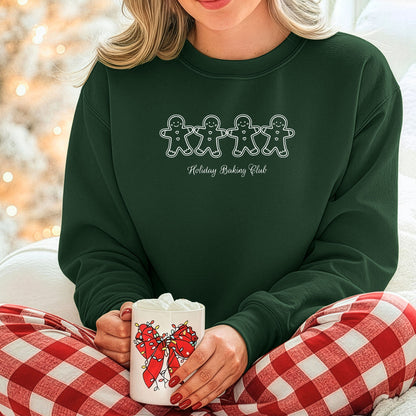 Holiday Baking Club Sweatshirt, Gingerbread Cookie Design, Family Baking Shirt