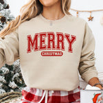 Merry Christmas Sweatshirt, Festive Holiday Pullover