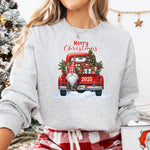 Red Truck Christmas Sweatshirt, Festive Gnome & Tree 2025 Pullover