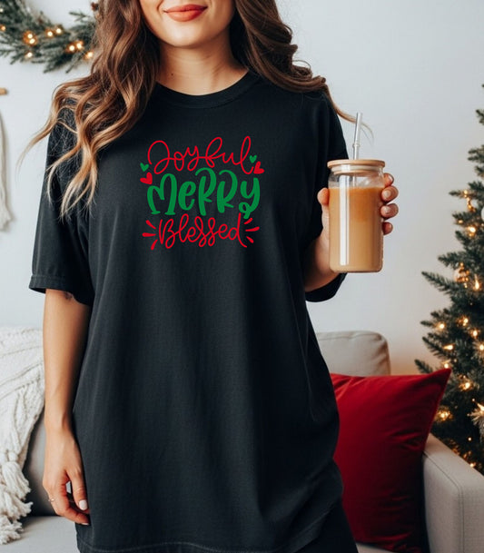 Joyful Merry Blessed T-Shirt, Christmas, and Gift Giving