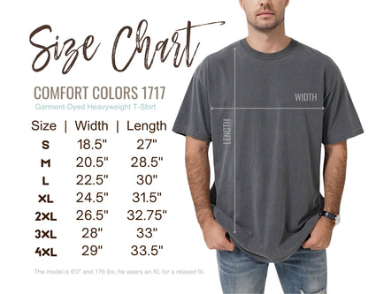 Comfort Color 1717 Size Chart