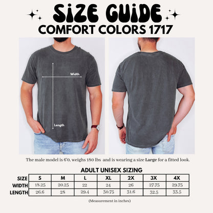 Comfort Colors 1717 Front Back Size Chart
