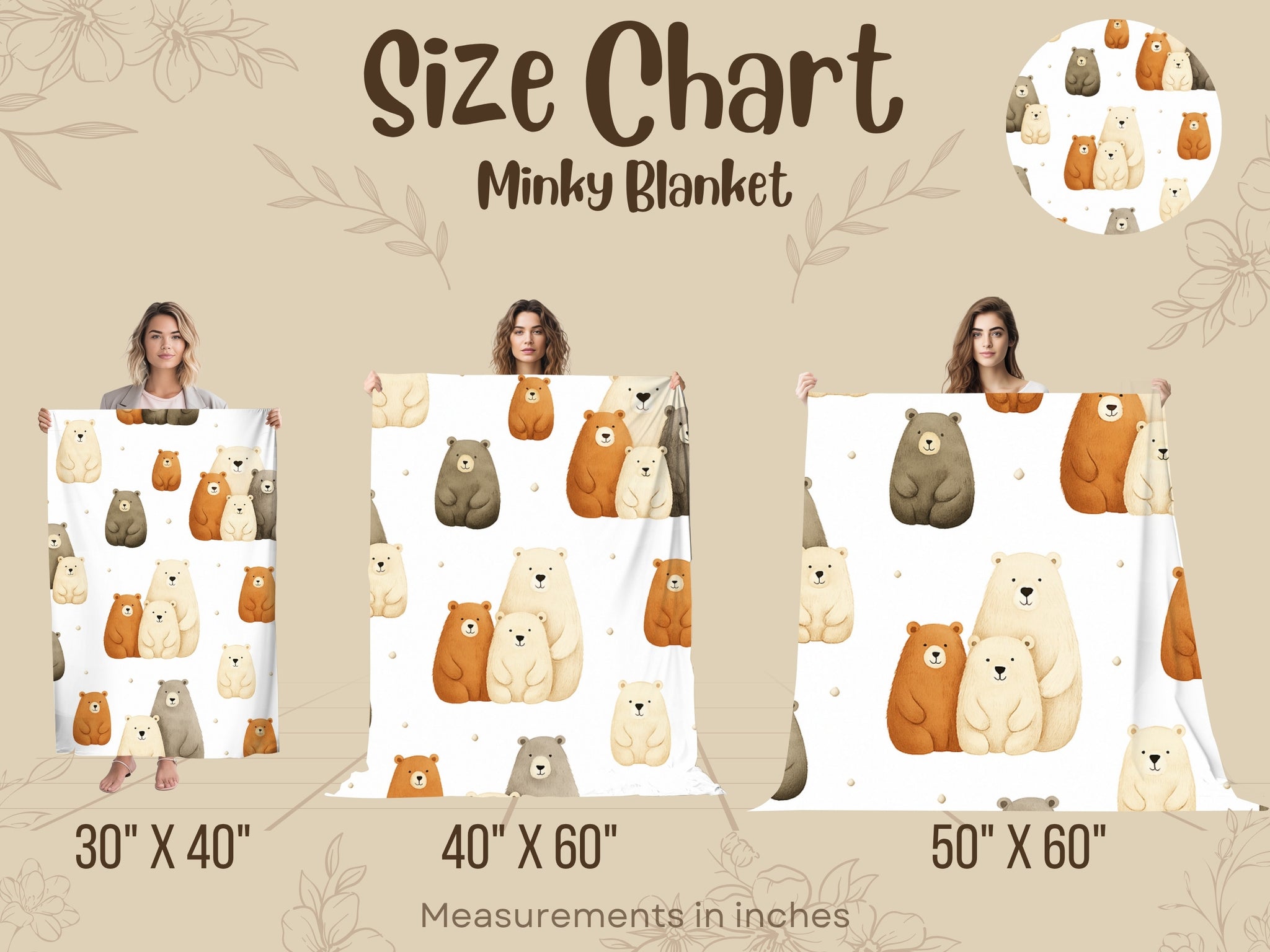 Personalized Bear Family Minky Blanket, Custom Name Cozy Gift