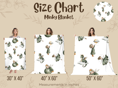 Personalized Whimsical Children's Fairytale Blanket, Nursery Decor, Fantasy Themed Blanket, Soft Plush Throw