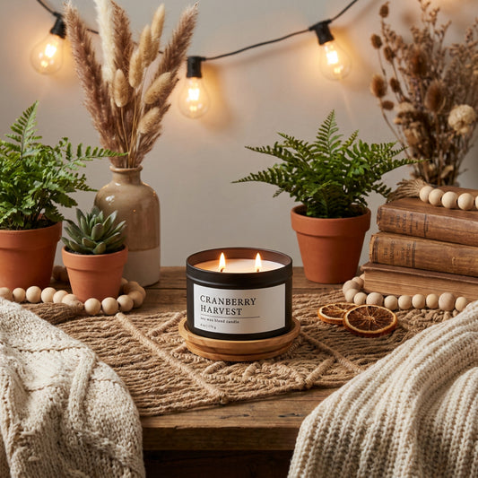 Cranberry Harvest Soy Wax Blend Candle, 6 oz, 2 Wick Tin