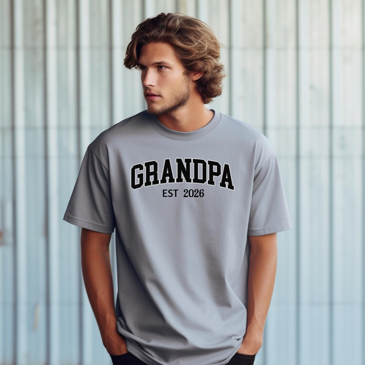 Personalized Grandpa EST [Year] T-Shirt, Father's Day Gift, Perfect for Baby Announcement, Grandpa Gift, Family Gatherings