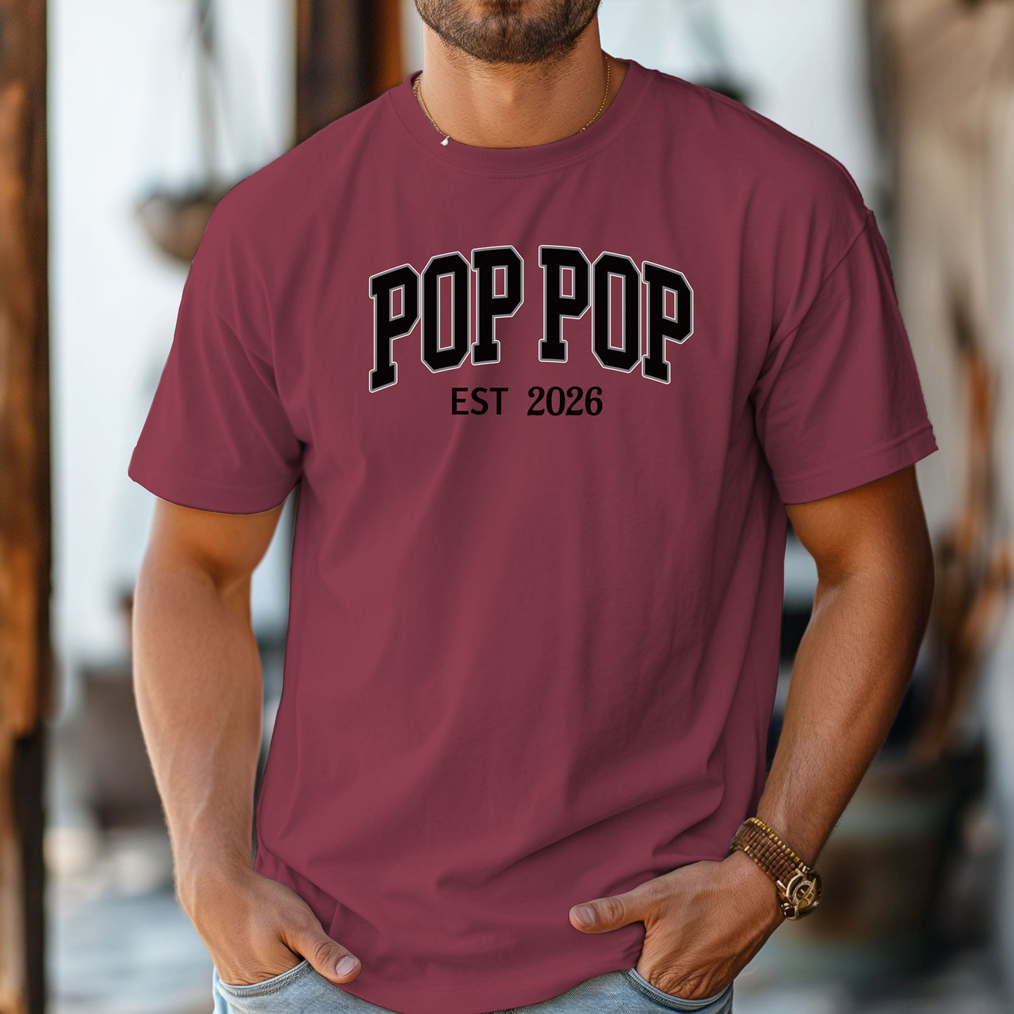 Personalized Pop Pop T-Shirt, Pop Pop EST [Year Tee], Custom Father's Day Gift, Personalized Grandpa Gift
