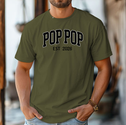 Personalized Pop Pop T-Shirt, Pop Pop EST [Year Tee], Custom Father's Day Gift, Personalized Grandpa Gift